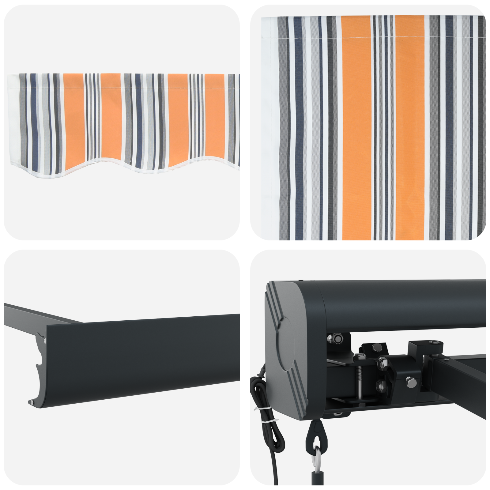 Automatisk Uttrekkbar Markise Multicolor Stripe 300x250 cm