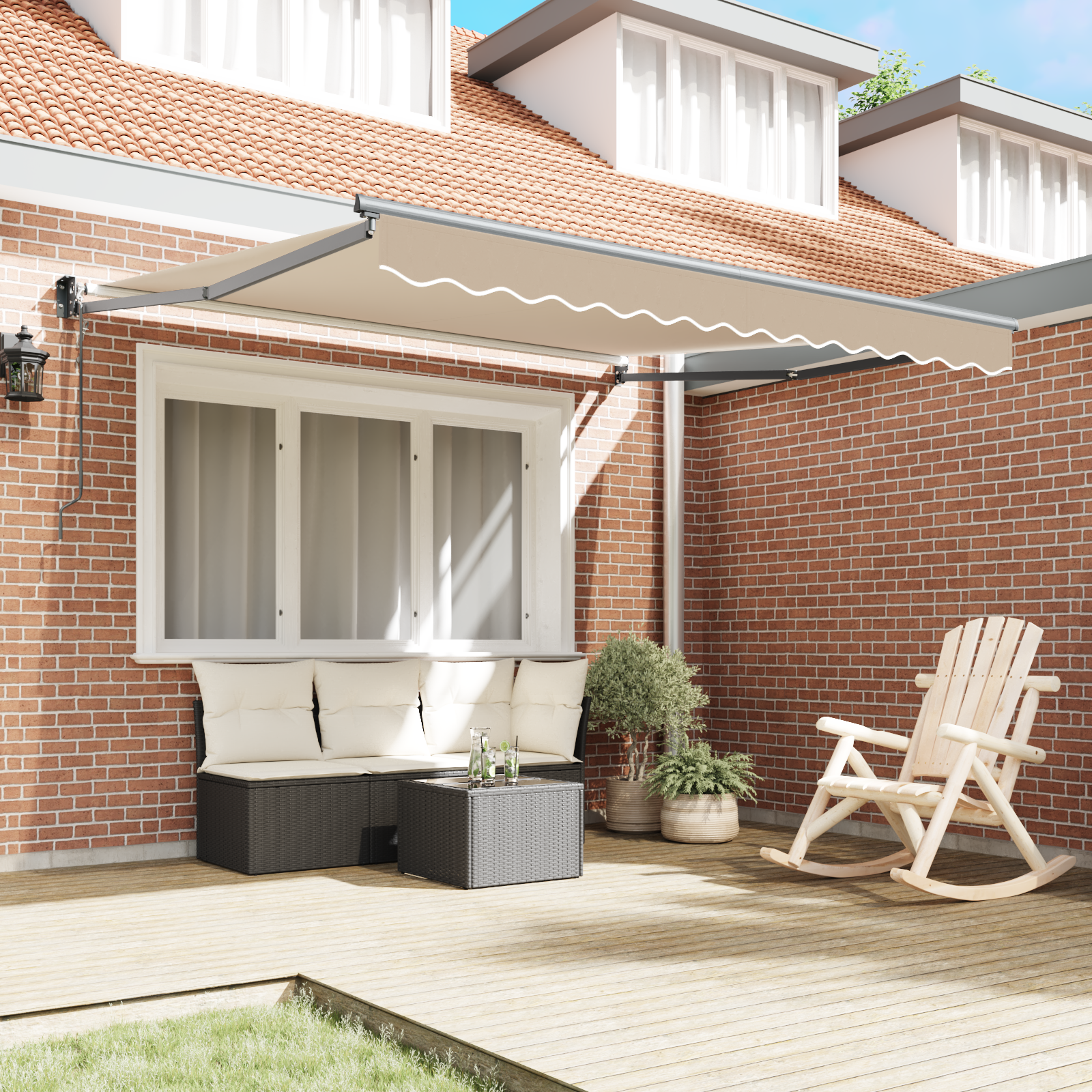 Automatisk Uttrekkbar Markise Beige 300x250 cm