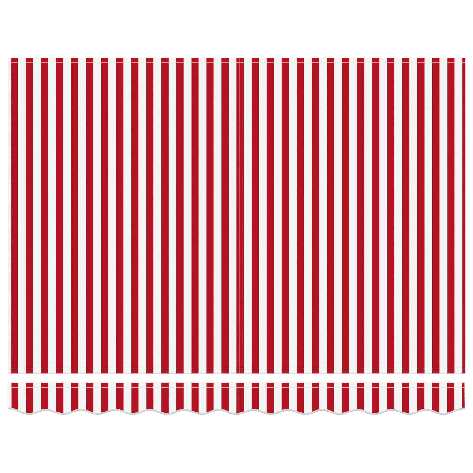 Automatisk uttrekkbar markise Rød og hvit stripe 350x250 cm