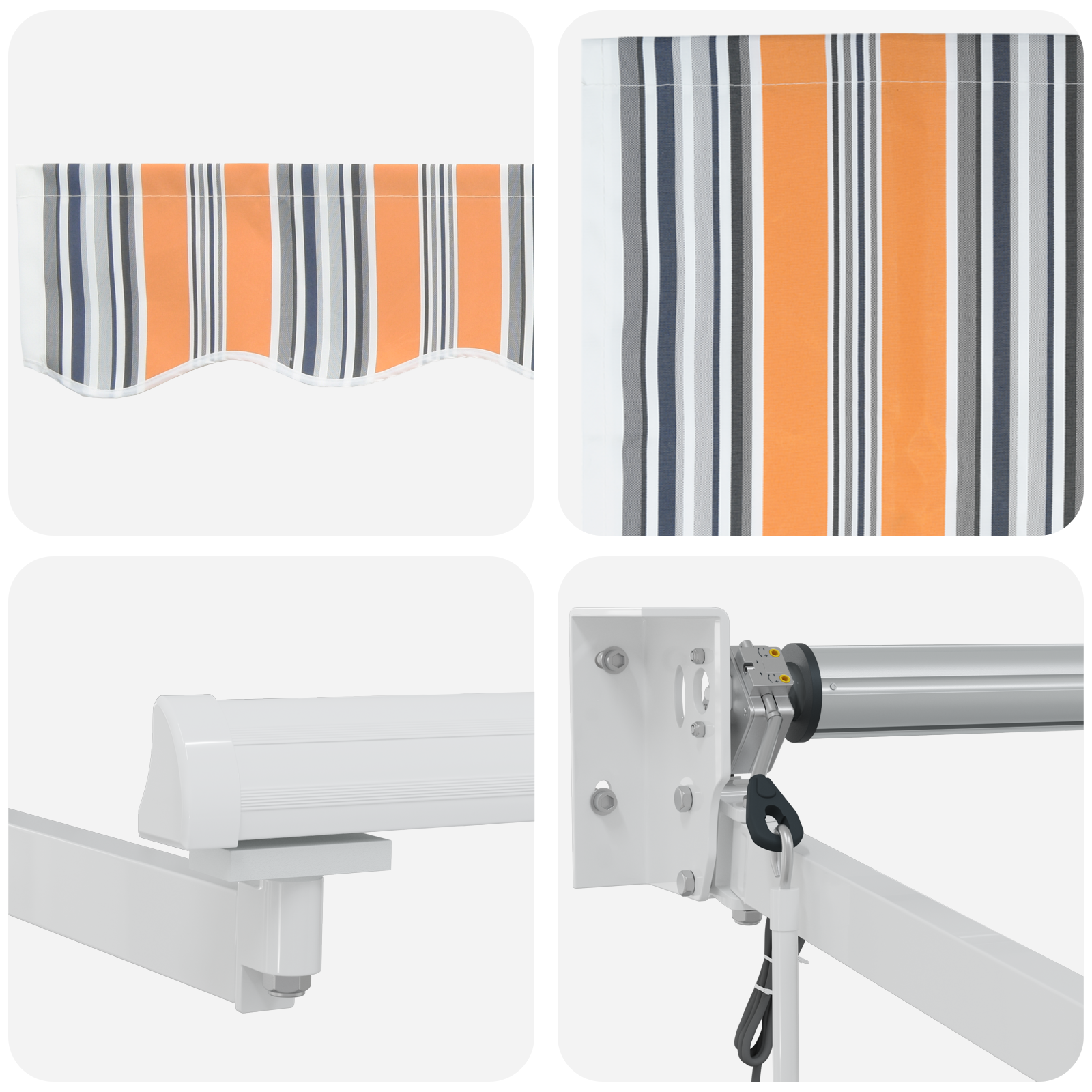Automatisk Uttrekkbar Markise Flerfarget Stripe 350x250 cm