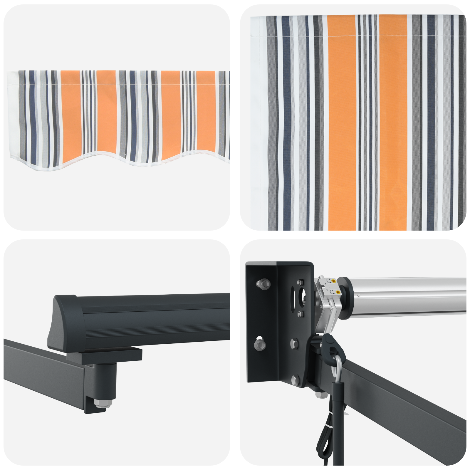 Automatisk Uttrekkbar Markise Flerfarget Stripe 350x250 cm