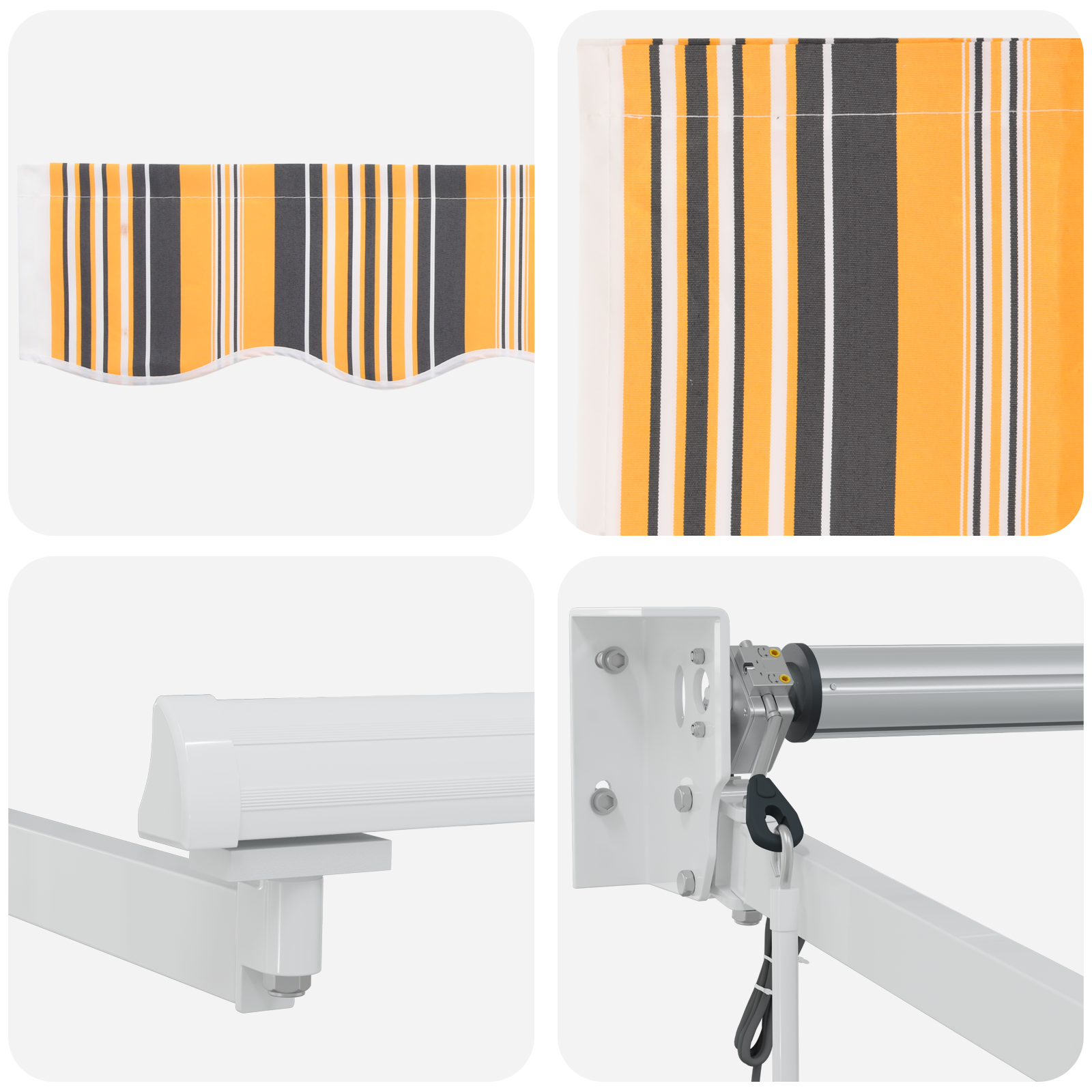 Automatisk Uttrekkbar Markise Med Flerfarget Stripe 350x250 cm
