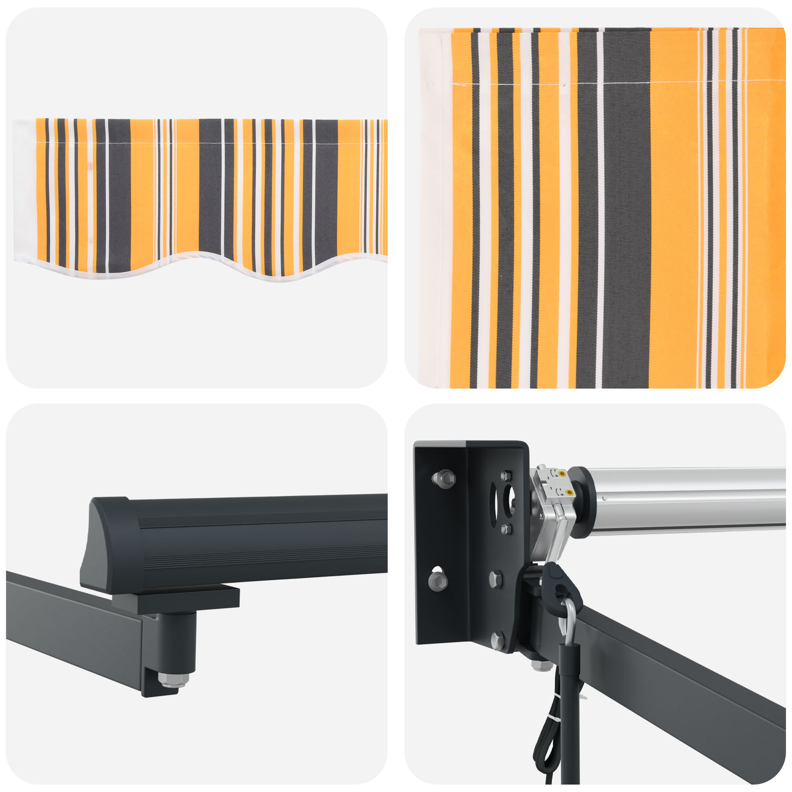 Automatisk Uttrekkbar Markise Flerfarget Stripe 350x250 cm