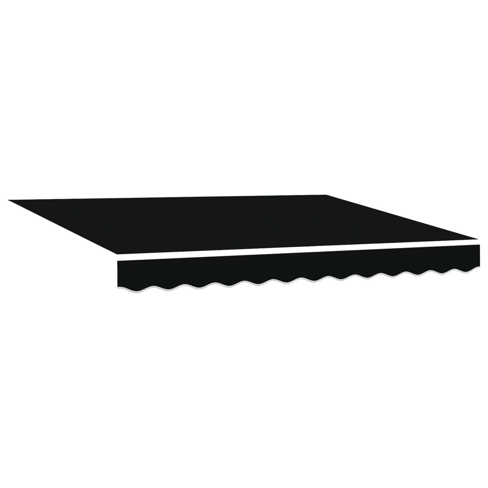automatisk uttrekkbar markise svart 350x250 cm
