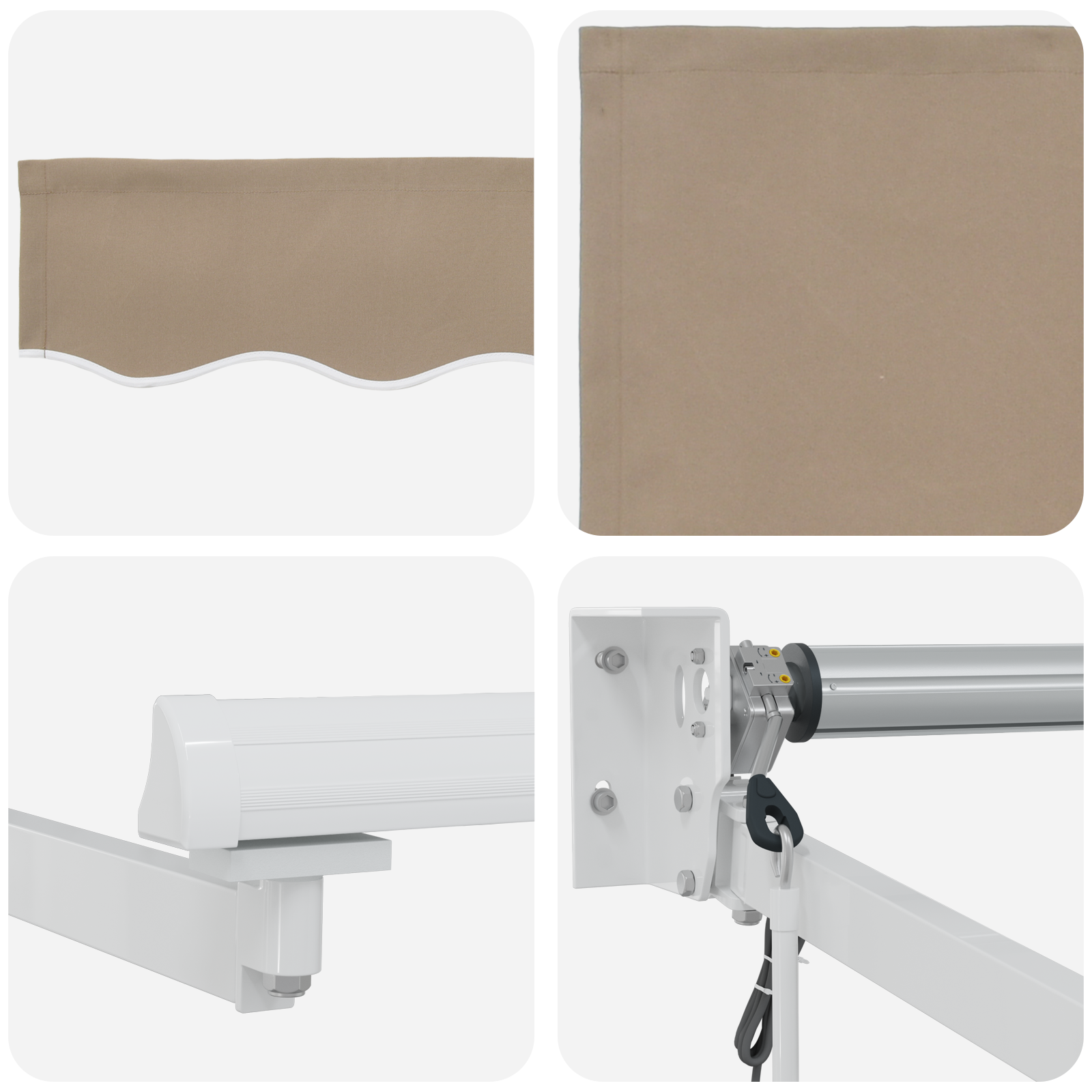 Automatisk Uttrekkbar Markise Beige 350x250 cm