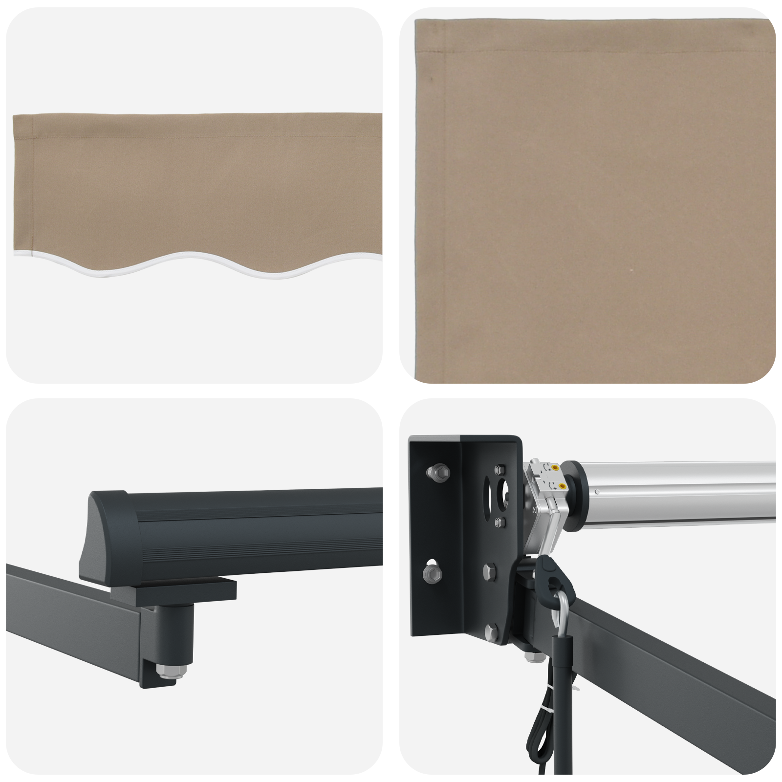 Automatisk Uttrekkbar Markise Beige 350x250 cm