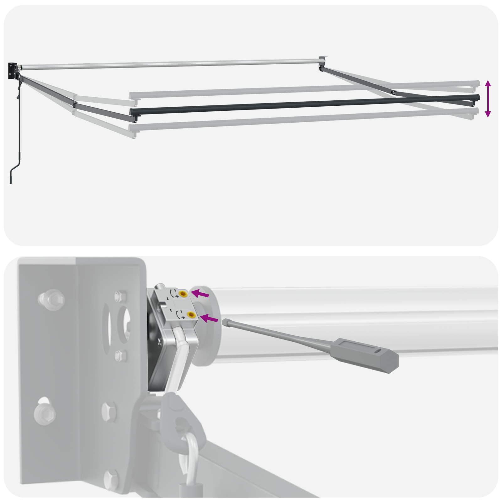 Automatisk Uttrekkbar Markise Lys Grå 350x250 cm