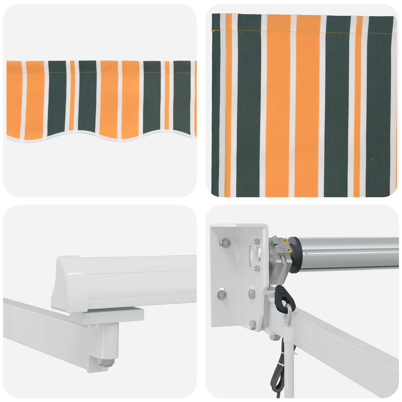 Automatisk Uttrekkbar Markise Grøn og Gul 350x250 cm