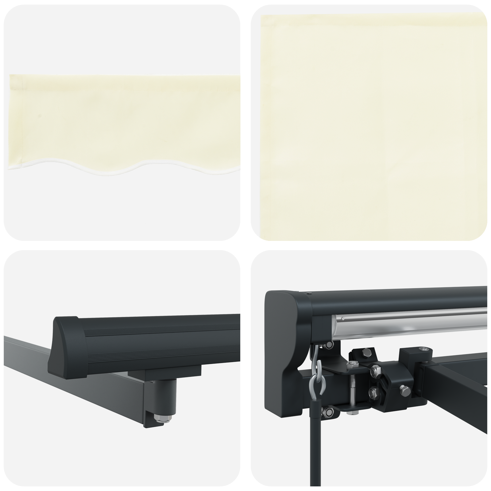 Innvendbar Markise Beige 400 × 300 cm Polyester