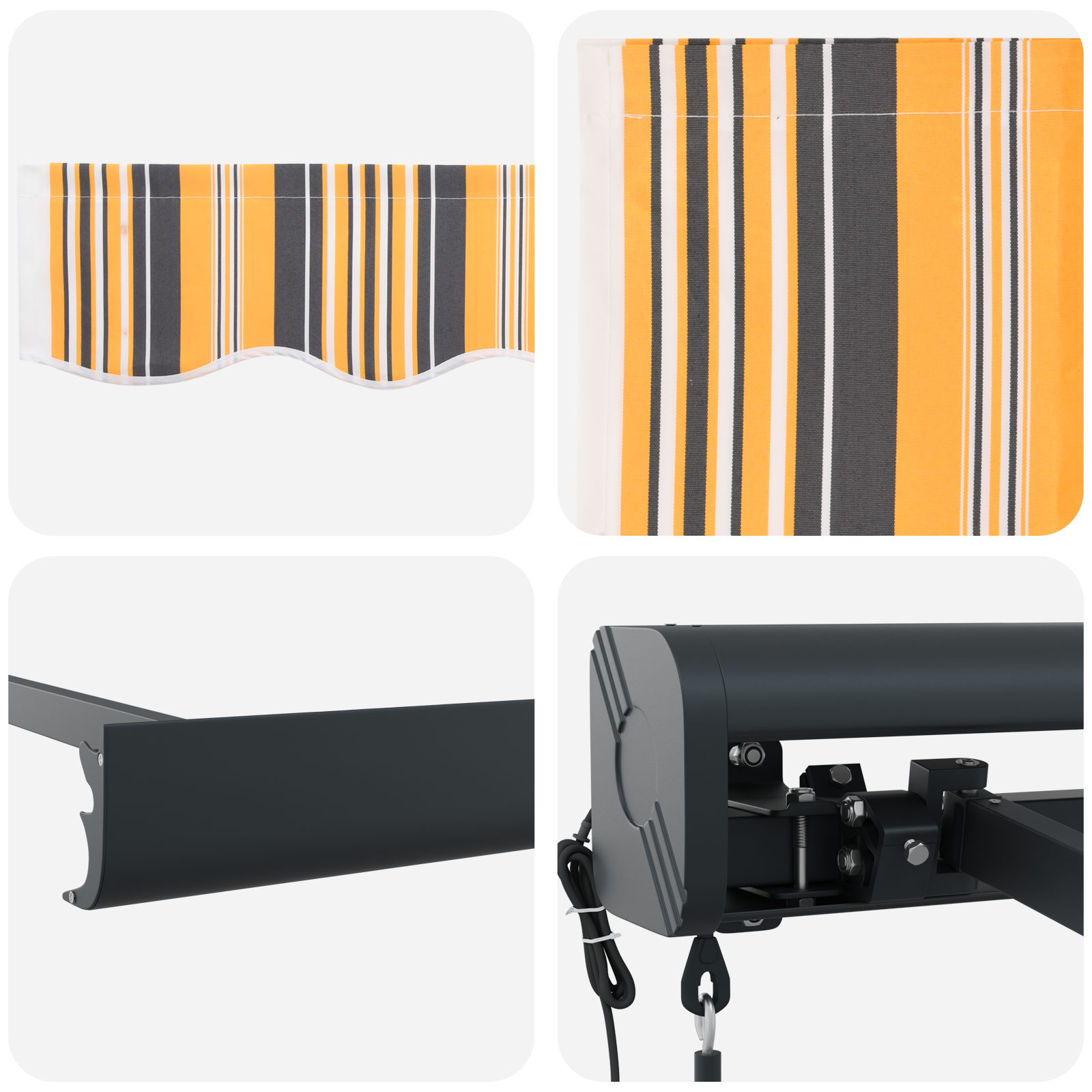 Automatisk Uttrekkbar Markise Flerfarget Stripe 400x300 cm