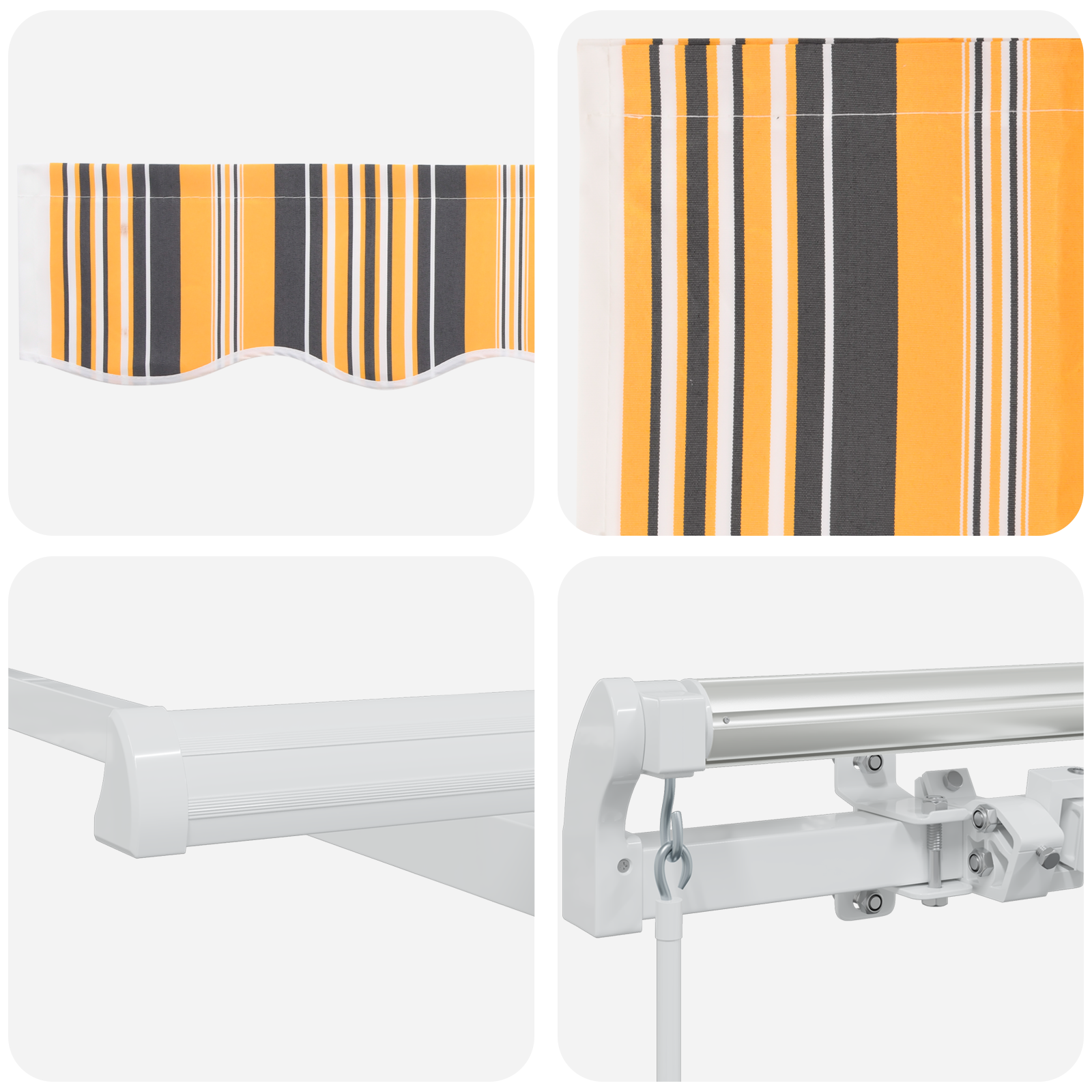 Manuell Uttrekkbar Markise Multicolor Stripe 400x350 cm
