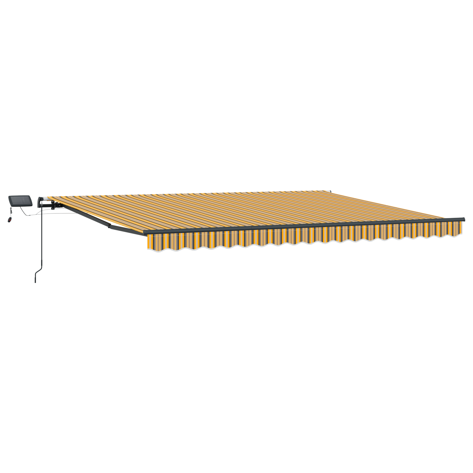 Manuell Uttrekkbar Markise med LED multifarget stripe 400x350 cm