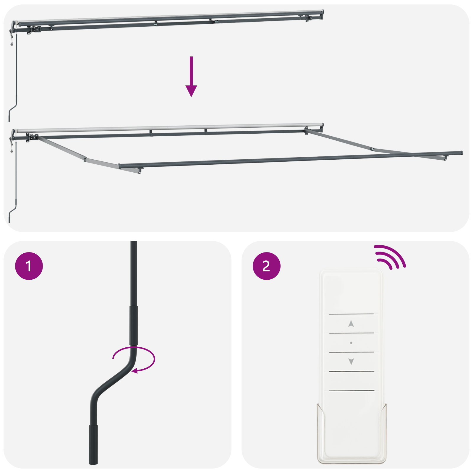 Automatisk uttrekkbar markise med multicolor stripe 400x350 cm