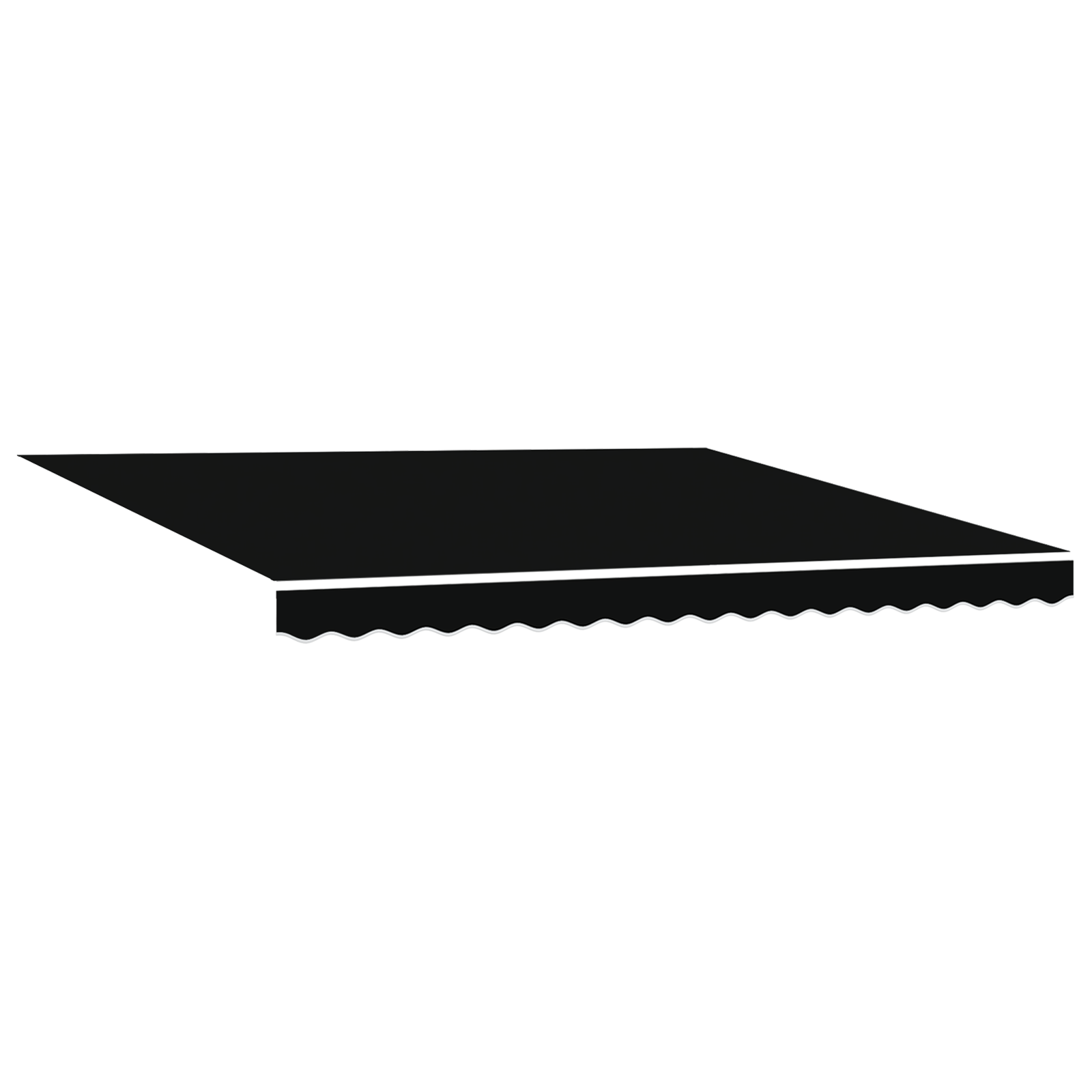 Manuell Uttrekkbar Markise Svart 400x350 cm
