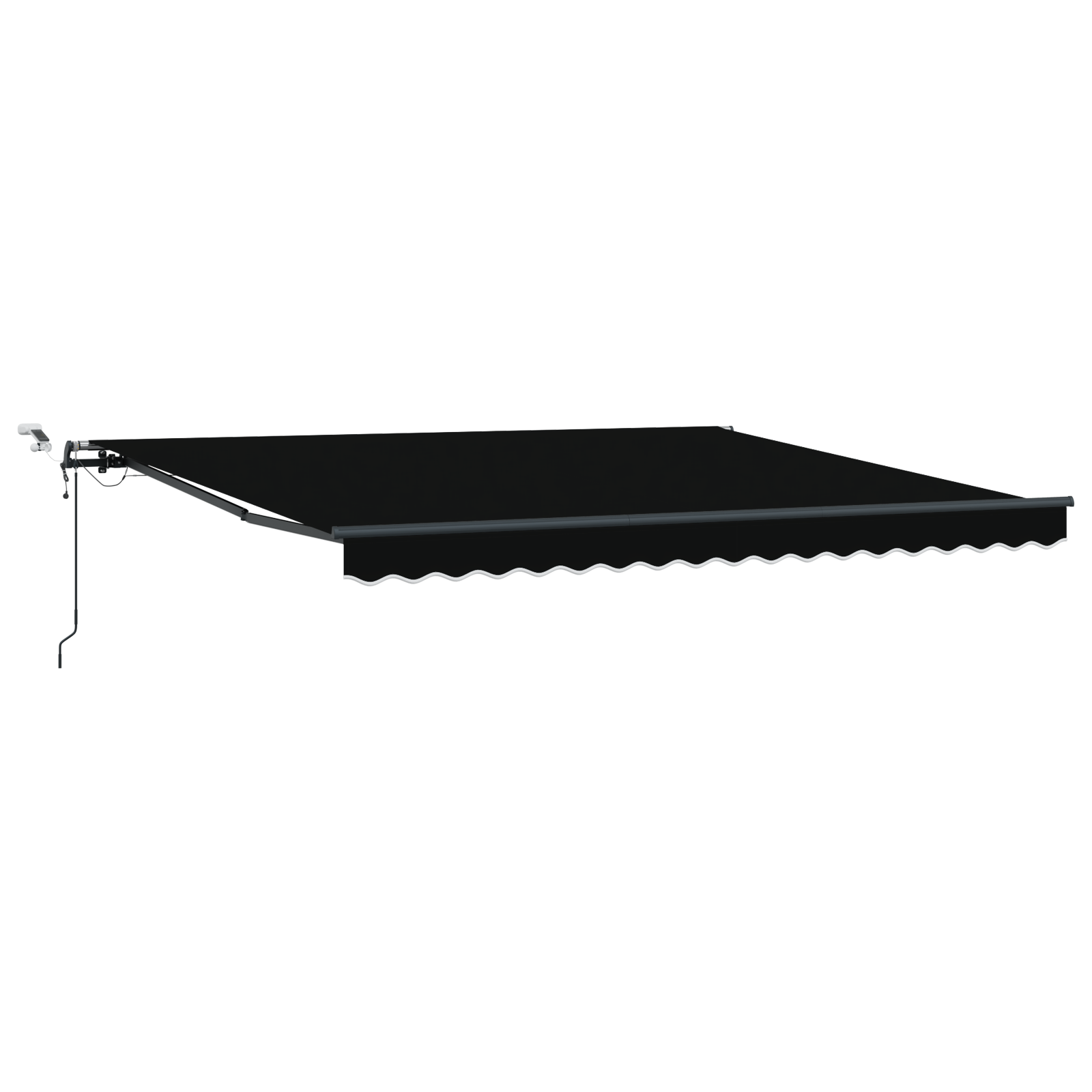 Automatisk Uttrekkbar Markise med LED Svart 400x350 cm