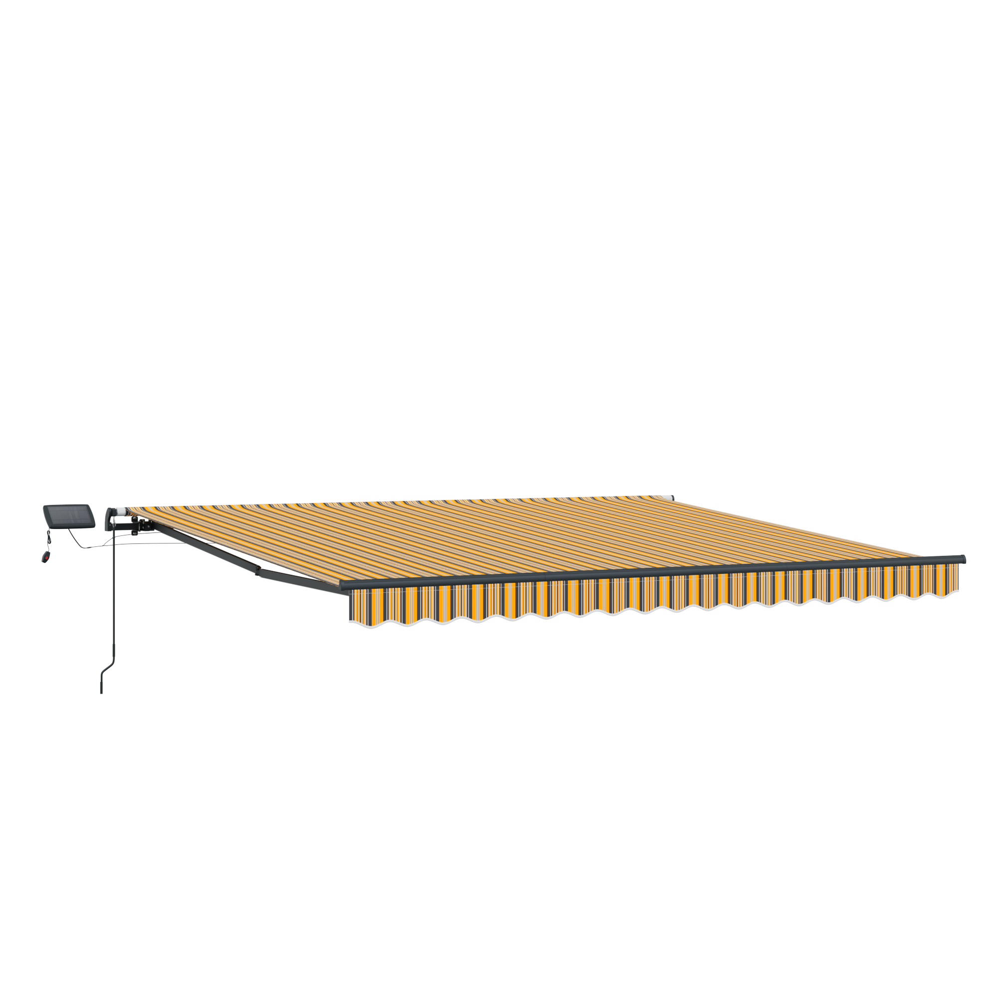 manuell uttrekkbar markise med LED flerfarget stripe 450x300 cm