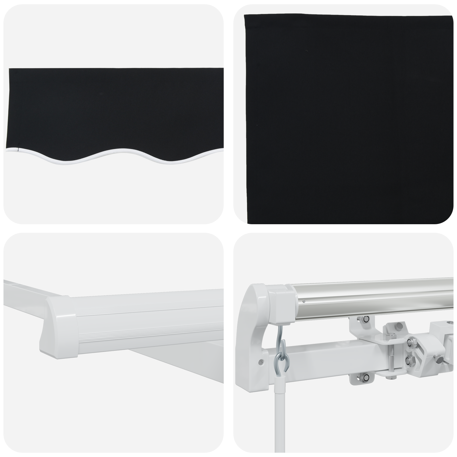 Manuell Uttrekkbar Markise Svart 450x300 cm