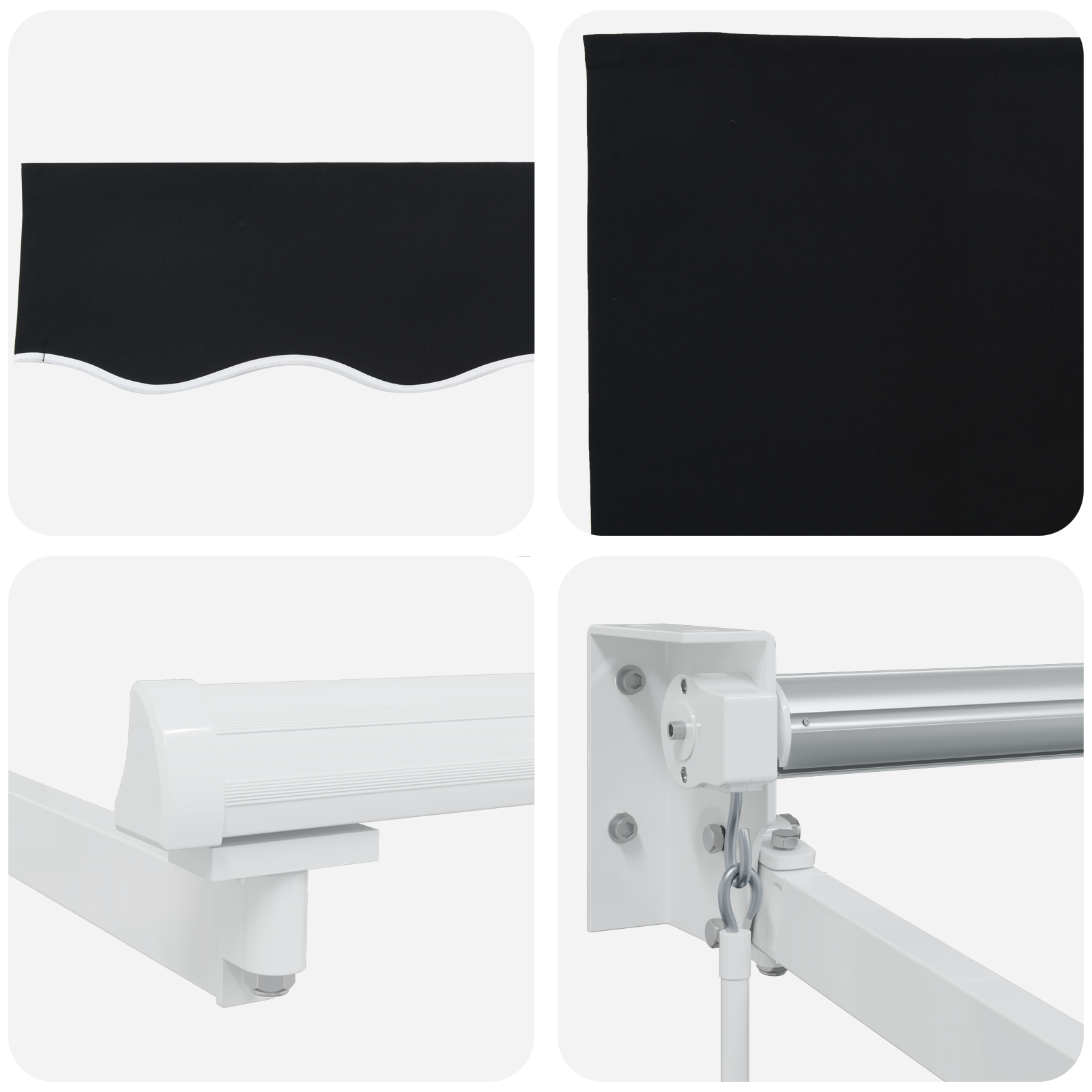 Manuell Uttrekkbar Markise Svart 450x300 cm