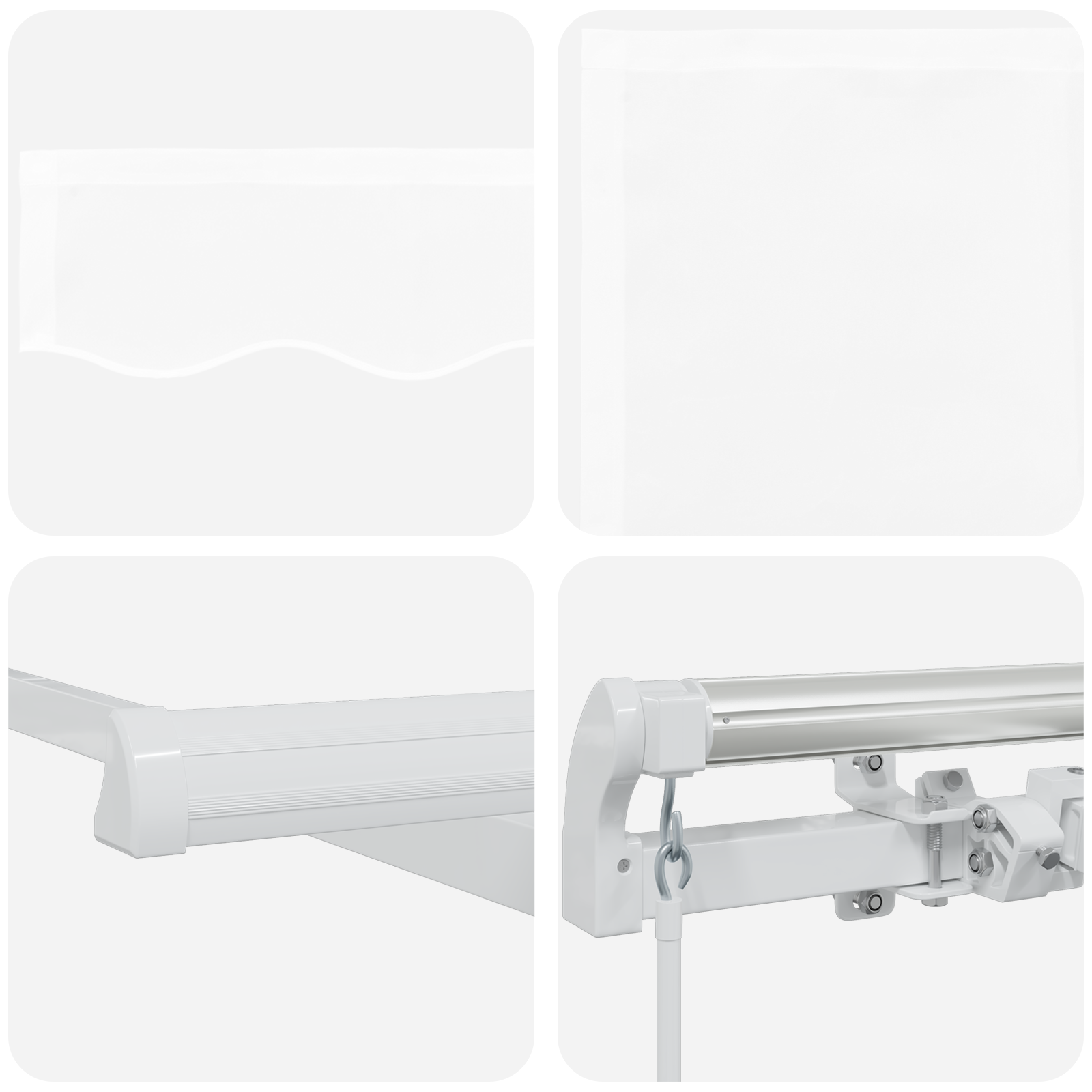 Manuell Uttrekkbar Markise Hvit 450x300 cm