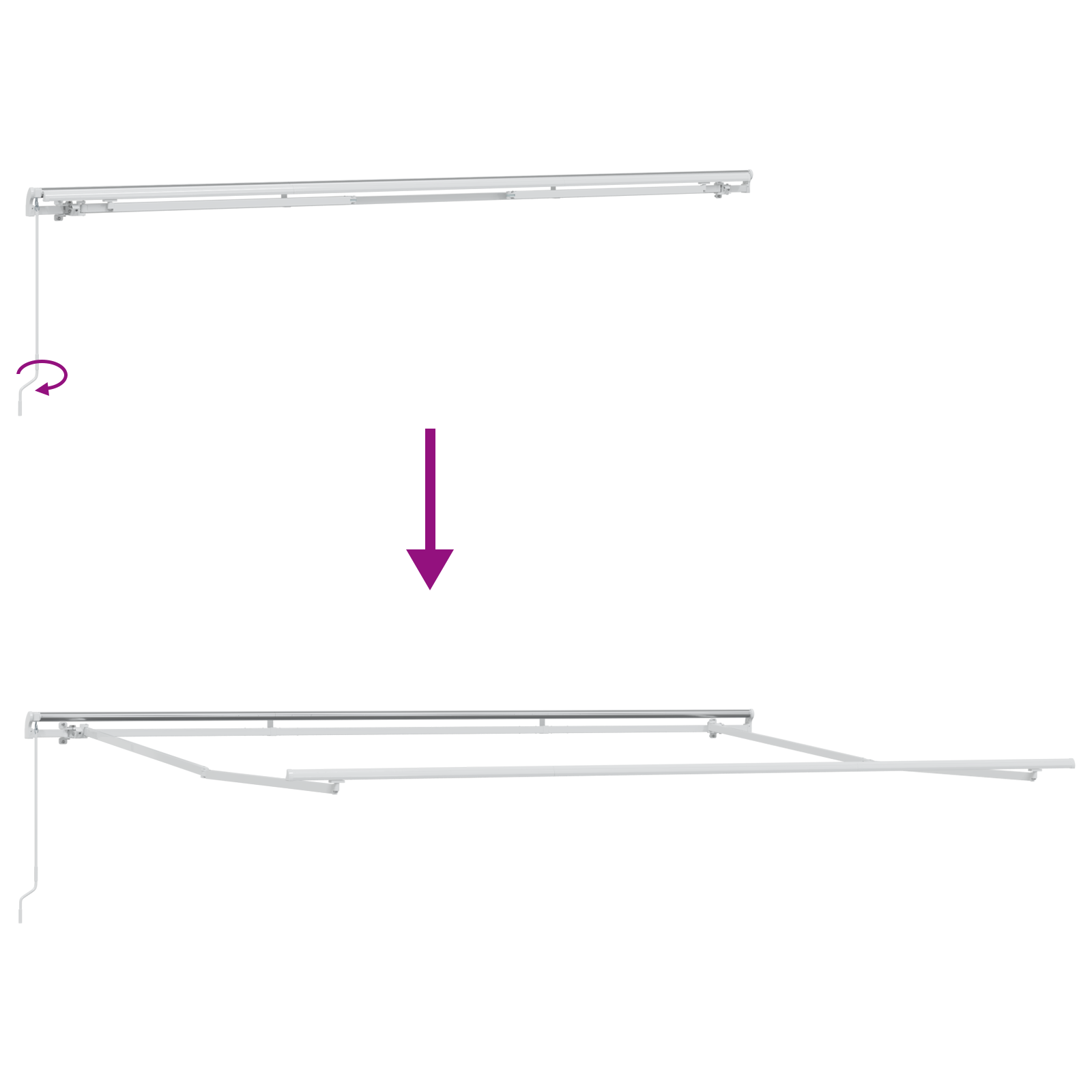 Manuell Uttrekkbar Markise Hvit 450x300 cm
