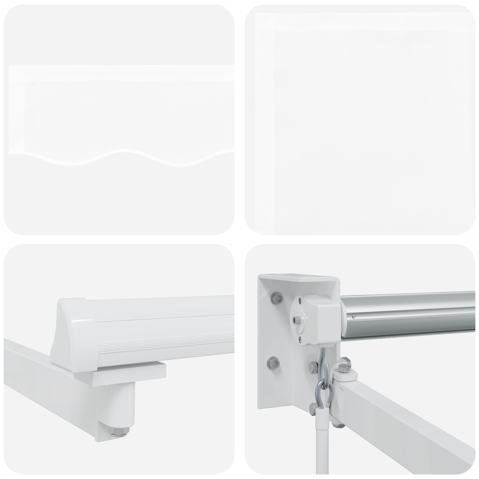 Manuell Uttrekkbar Markise Hvit 450x300 cm