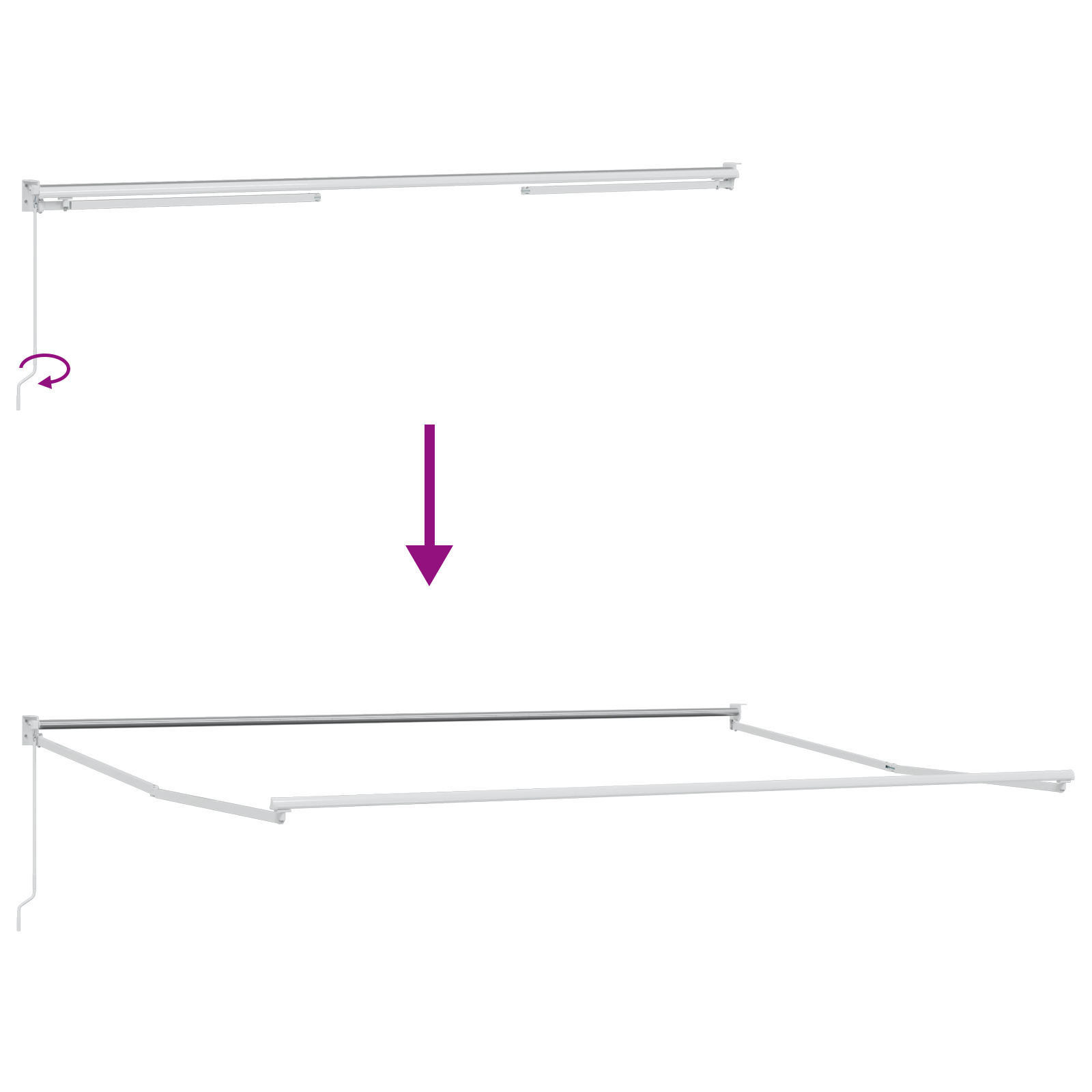 Manuell Uttrekkbar Markise Hvit 450x300 cm