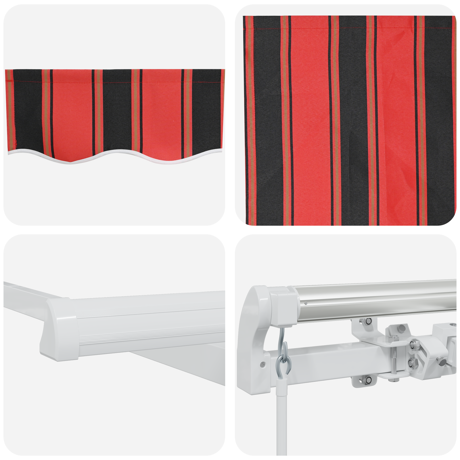 manuell uttrekkbar markise oransje og brun 450x350 cm
