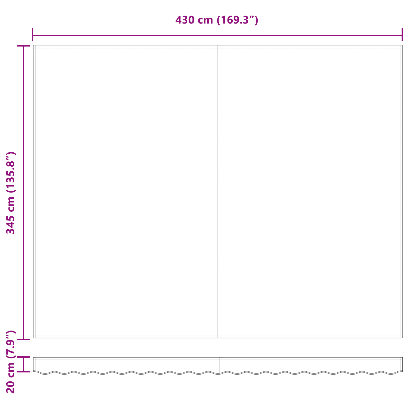 manuell uttrekkbar markise oransje og brun 450x350 cm