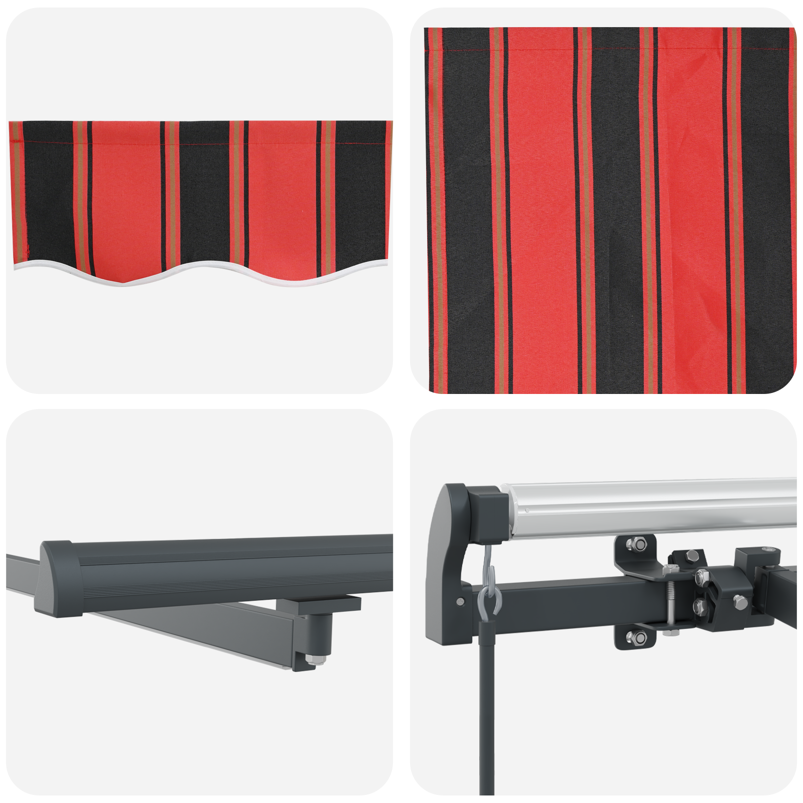 Manuell Uttrekkbar Markise med LED Oransje og Brun 450x350 cm