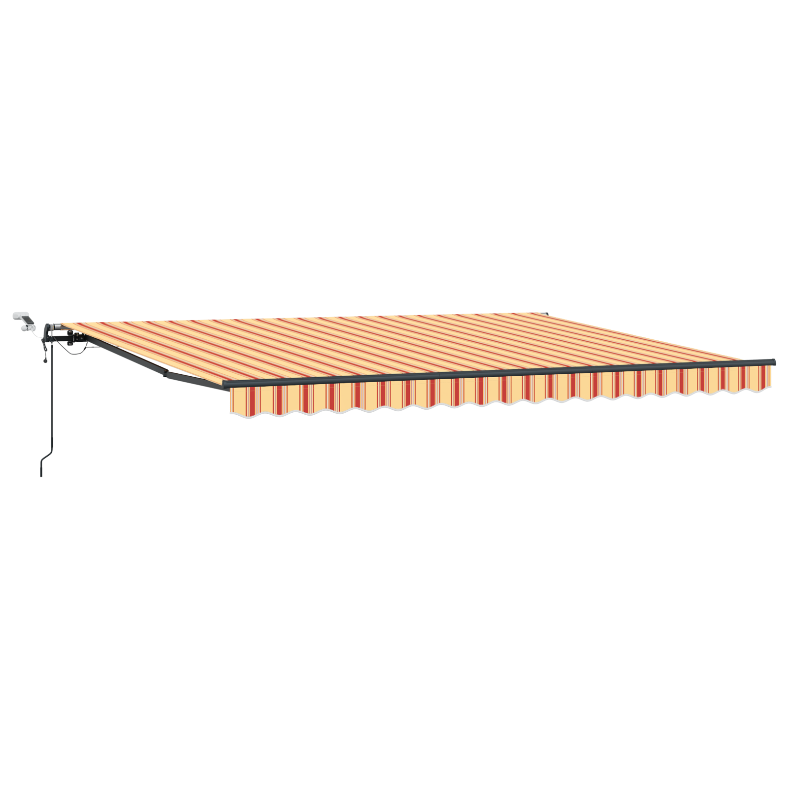 automatisk uttrekkbar markise med LED gul og oransje 450x350 cm