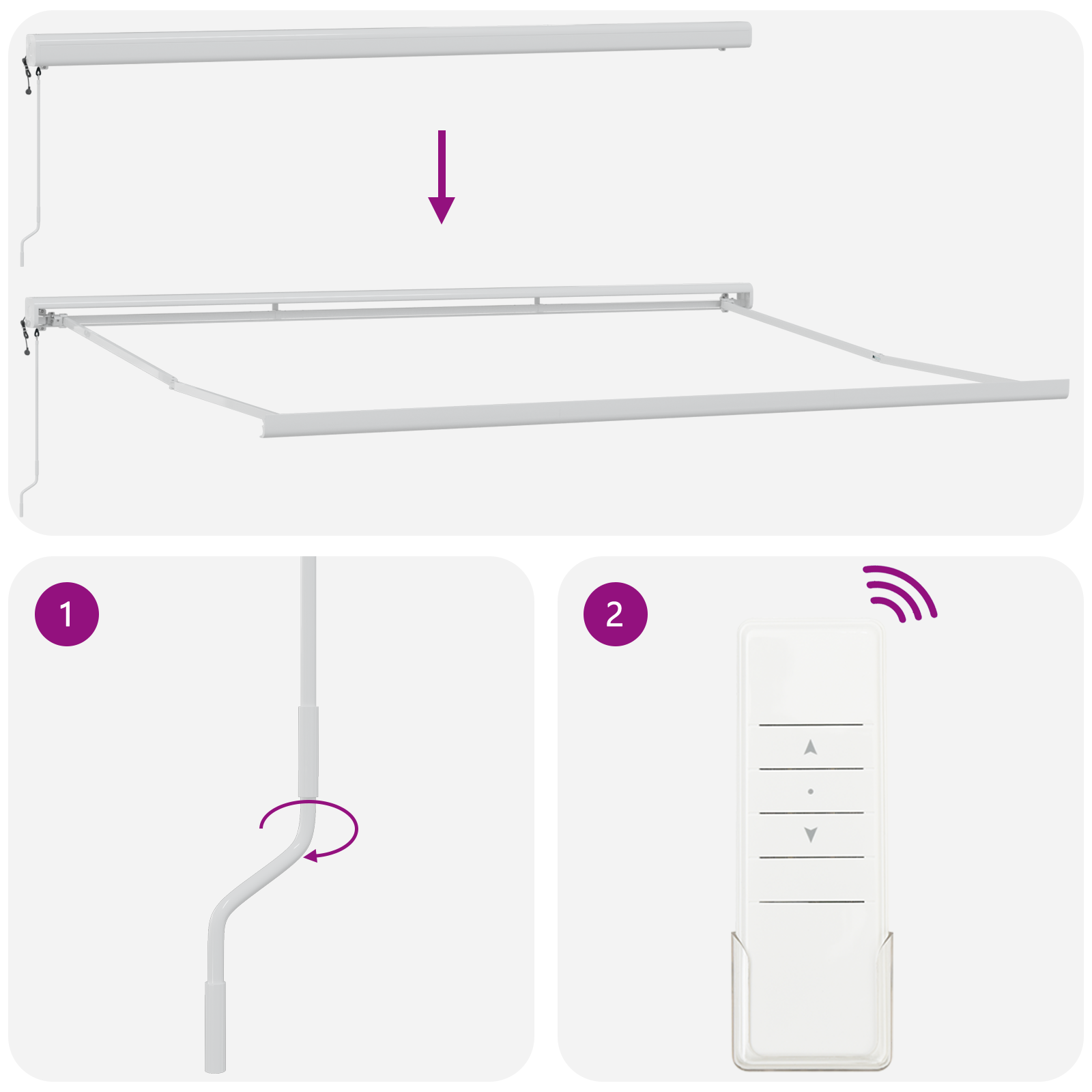 Automatisk uttrekkbar markise med stripete design 500x300 cm