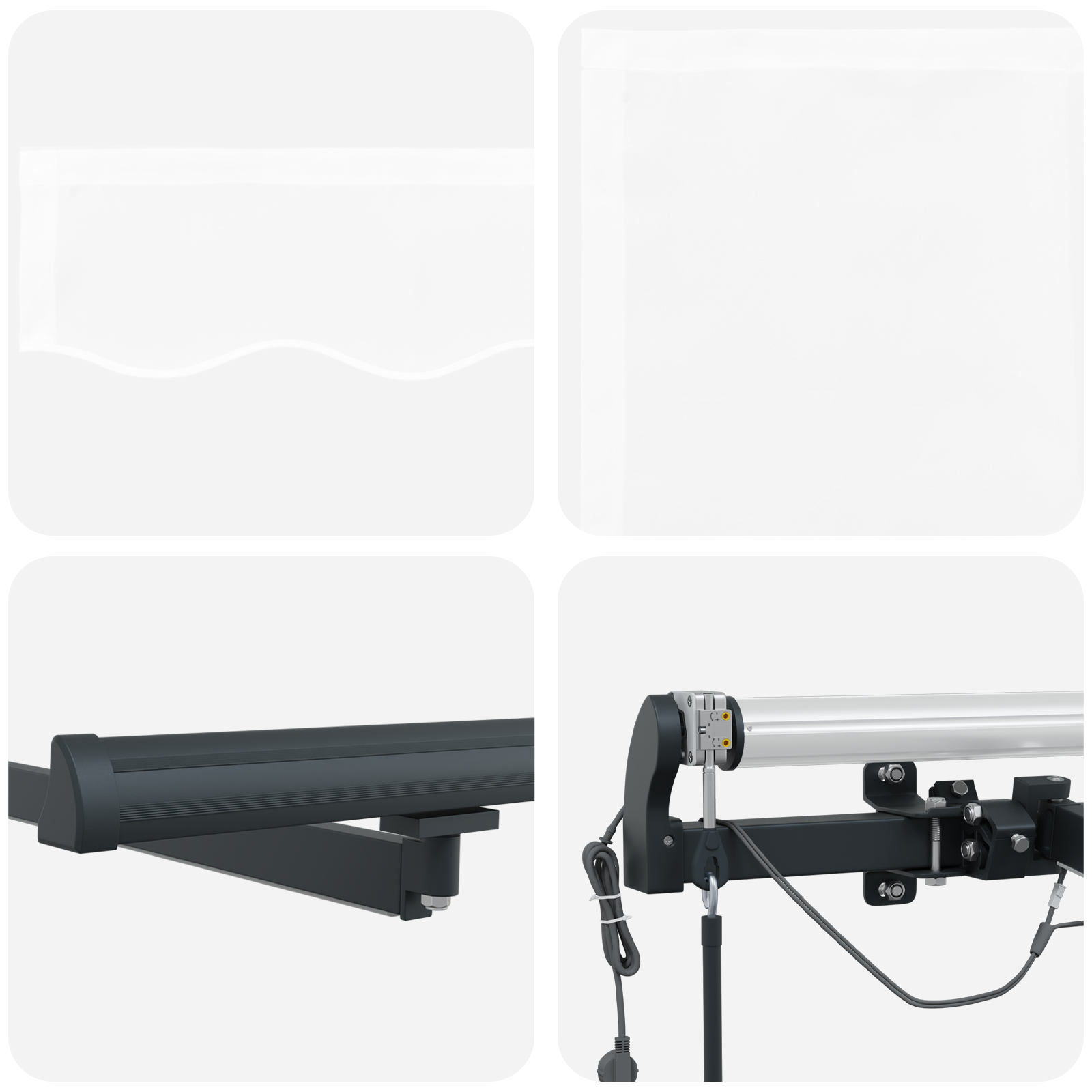 Automatisk Uttrekkbar Markise med LED Hvit 500x300 cm