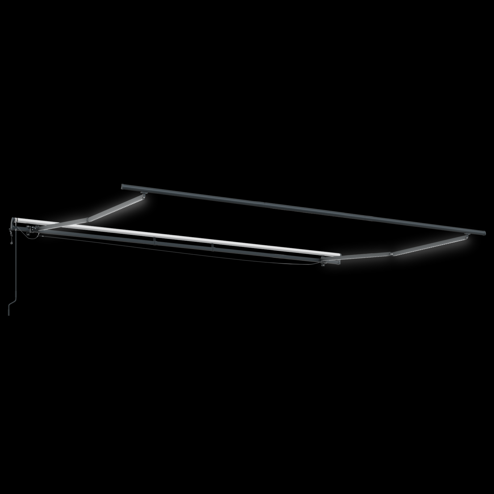Automatisk Uttrekkbar Markise med LED Hvit 500x300 cm