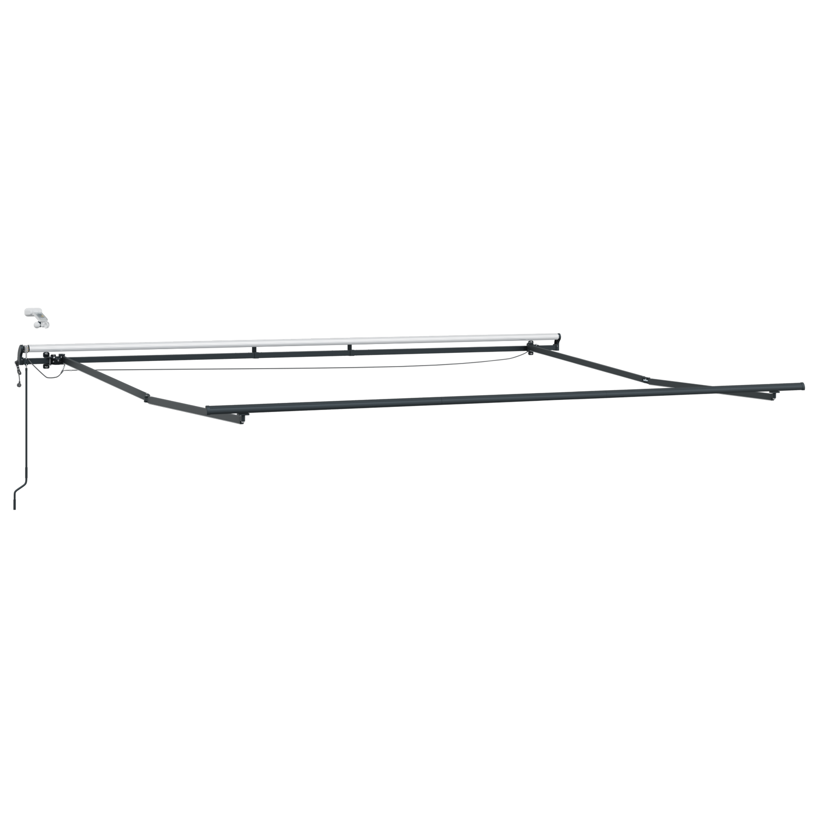 Automatisk Uttrekkbar Markise med LED Hvit 500x300 cm