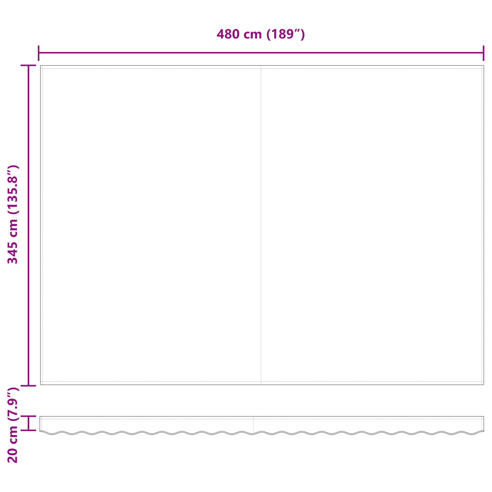 Manuell uttrekkbar markise med LED oransje og brun 500x350 cm