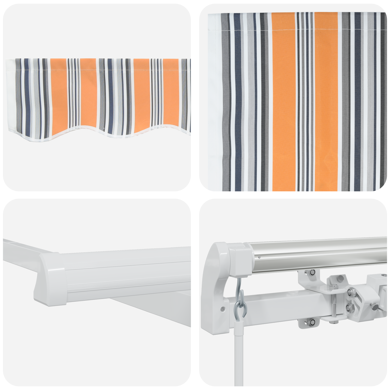 Manuell Uttrekkbar Markise Flerfarget Stripe 600x300 cm