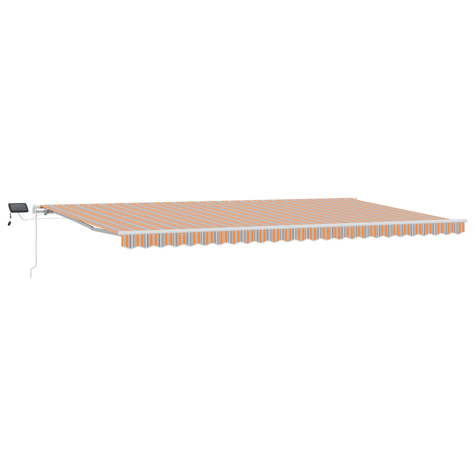 Manuell Uttrekkbar Markise med LED Flermønstret Stripe 600x300 cm