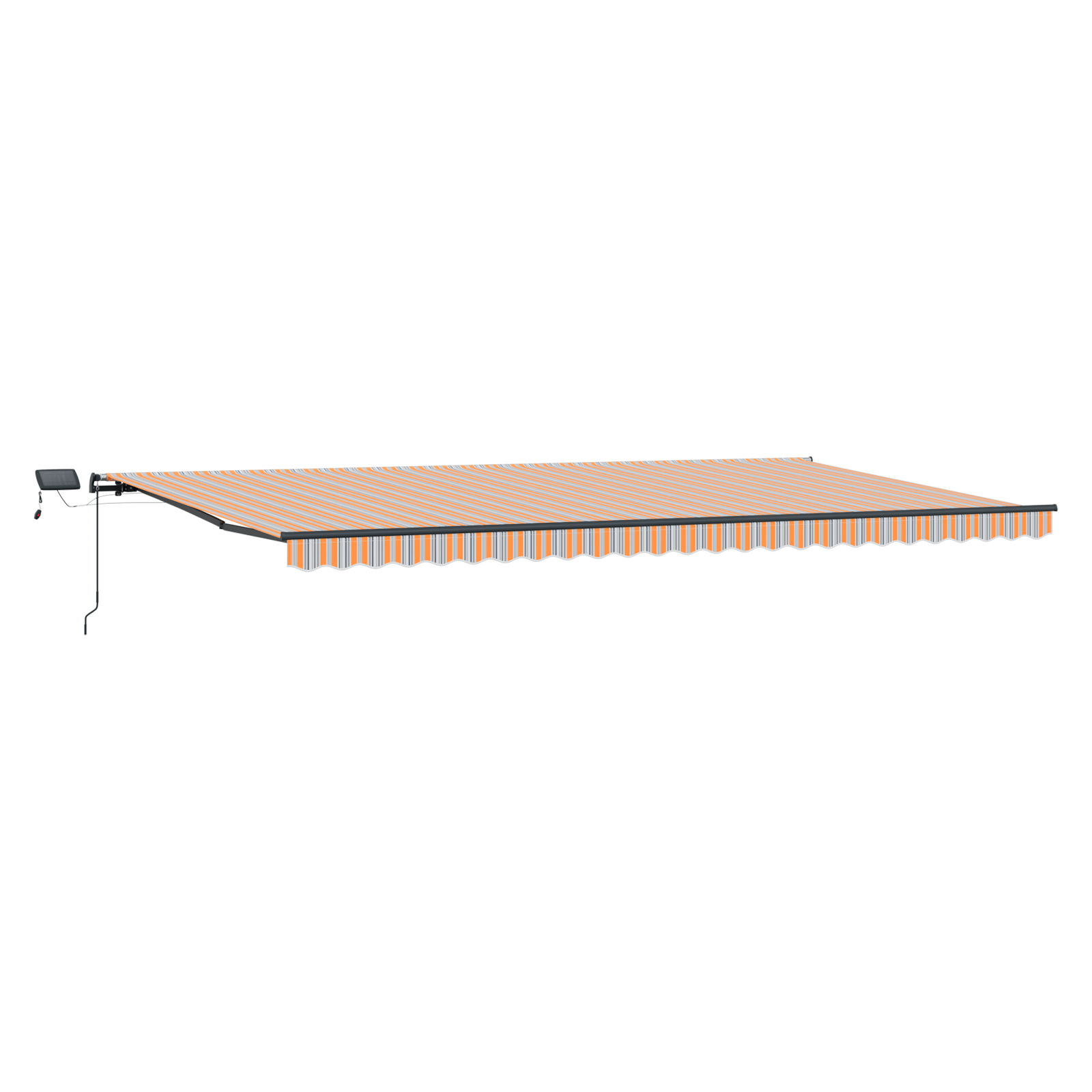 manuell uttrekkbar markise med LED flerfarget stripe 600x300 cm