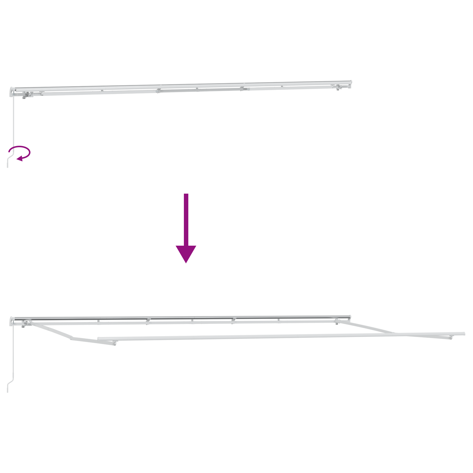 manuell uttrekkbar markise flerfarget stripe 600x300 cm