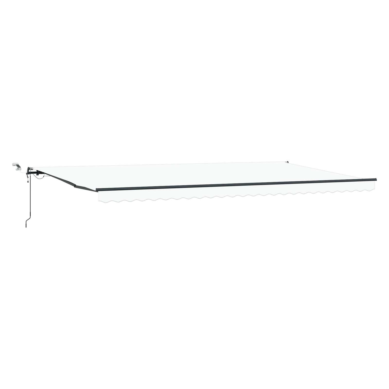 Automatisk Uttrekkbar Markise med LED Hvit 600x300 cm