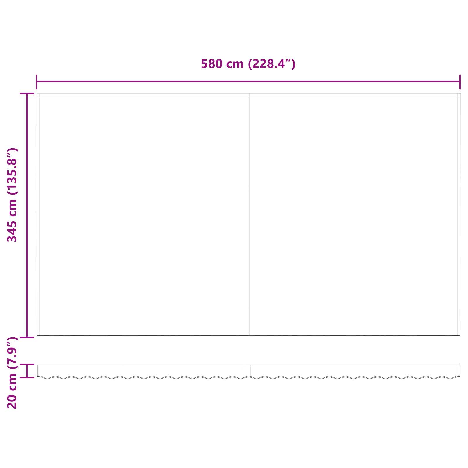 Manuell Uttrekkbar Markise med LED Gul og Oransje 600x350 cm