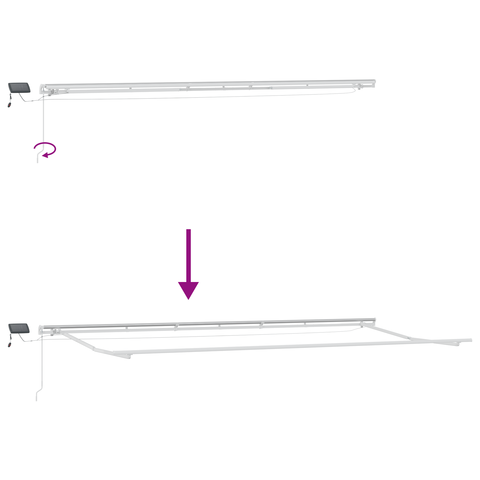 Uttrekkbar Markise with Gul, Grå, Hvit 600 × 350 cm Flerfarget