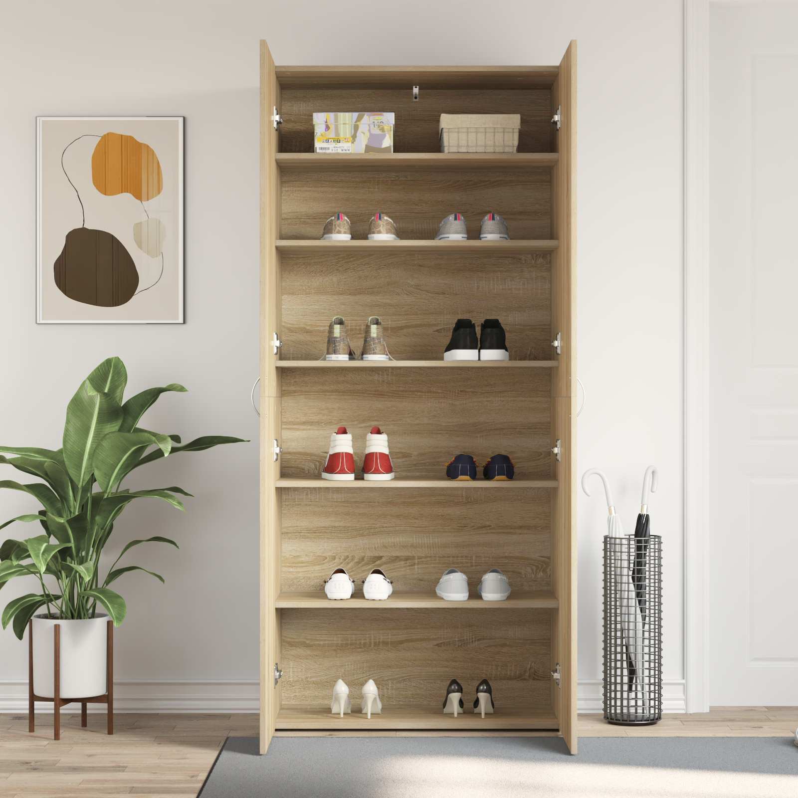 Skohylle Sonoma Eik 80x35,5x180 cm Konstruert tre