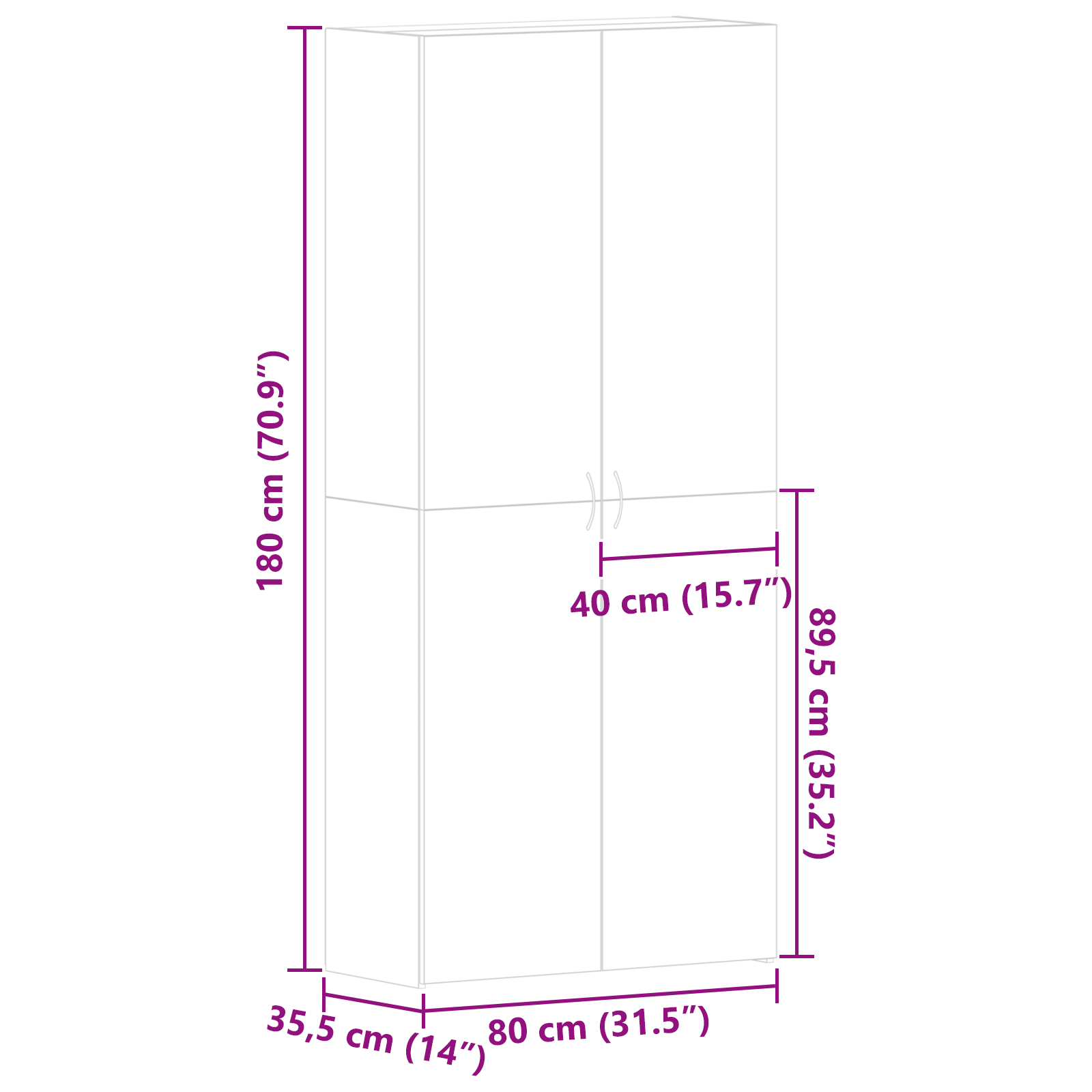 Skohylle Brun Eik 80x35,5x180 cm Konstruert Tre