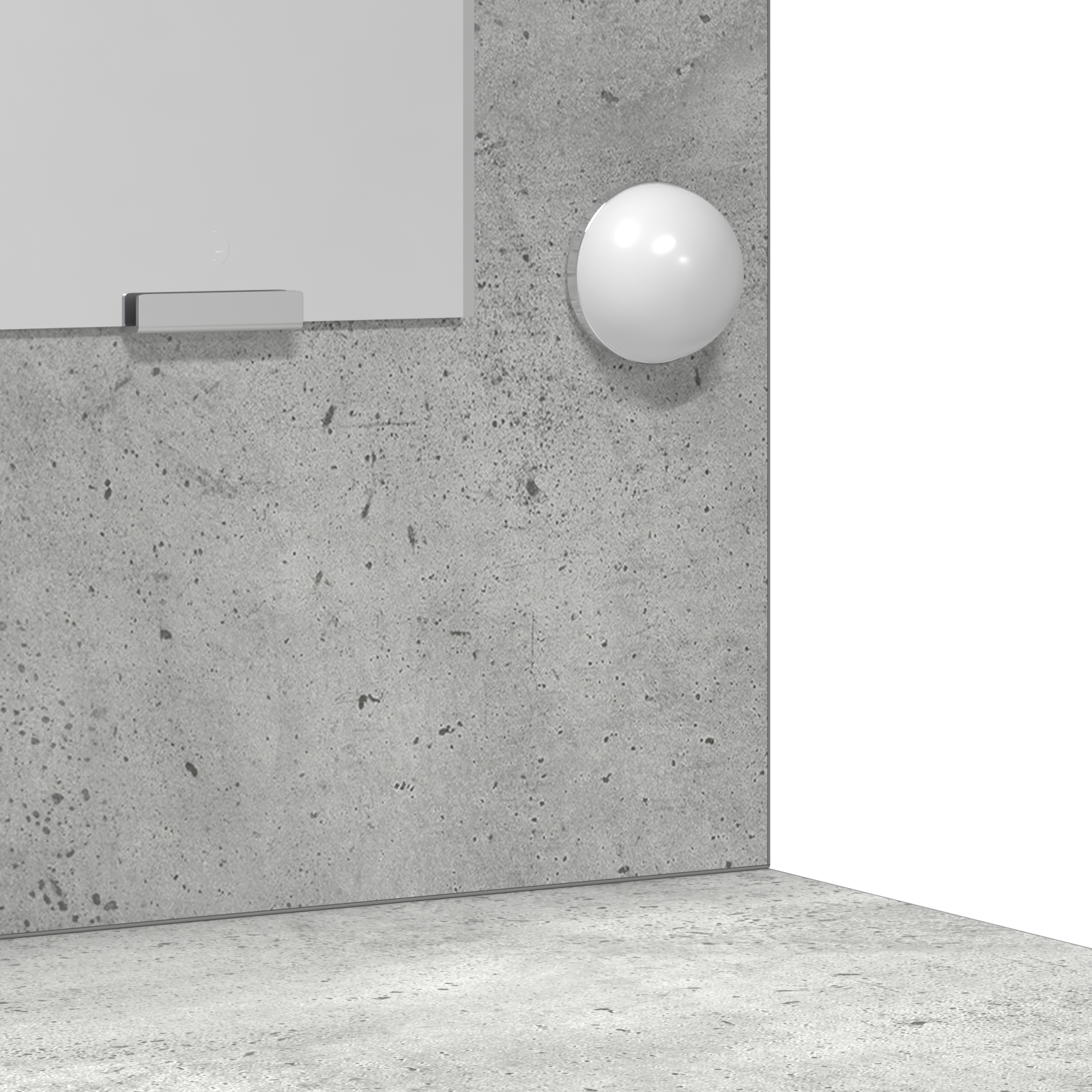 Sminkebordsett i 2 Deler med LED - Betonggrå, Laget av Tre