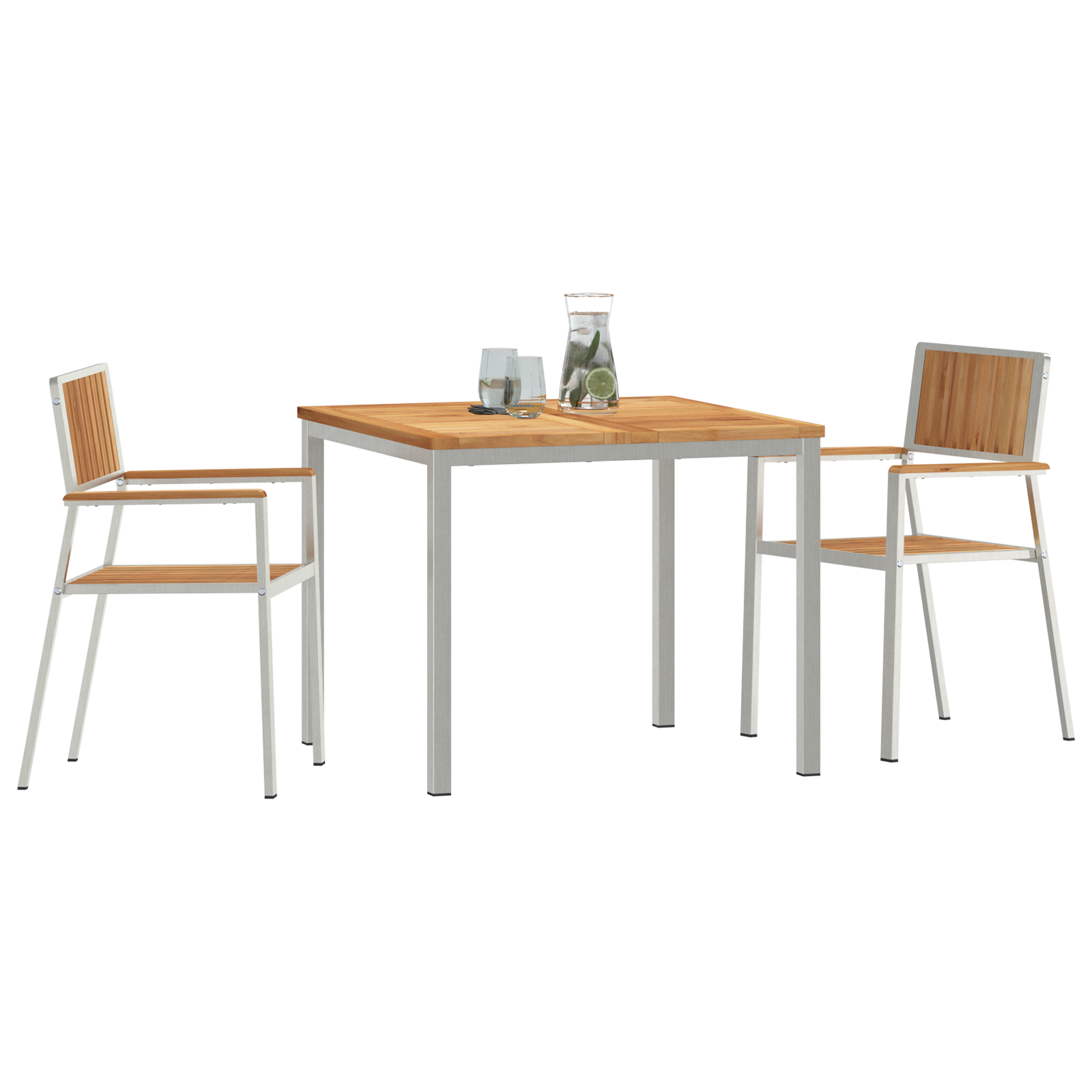 3-delt hage spisegruppe solid teaktre