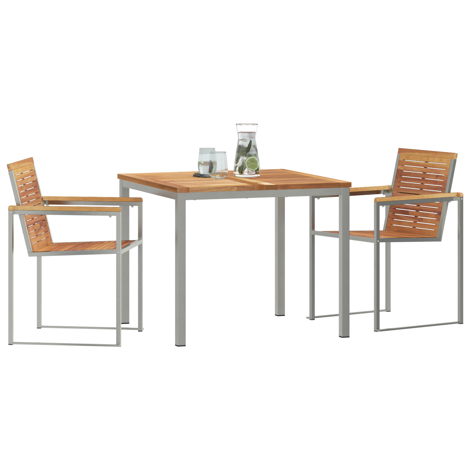3 Delt Hage Spisestue Set Solid Tre Teak