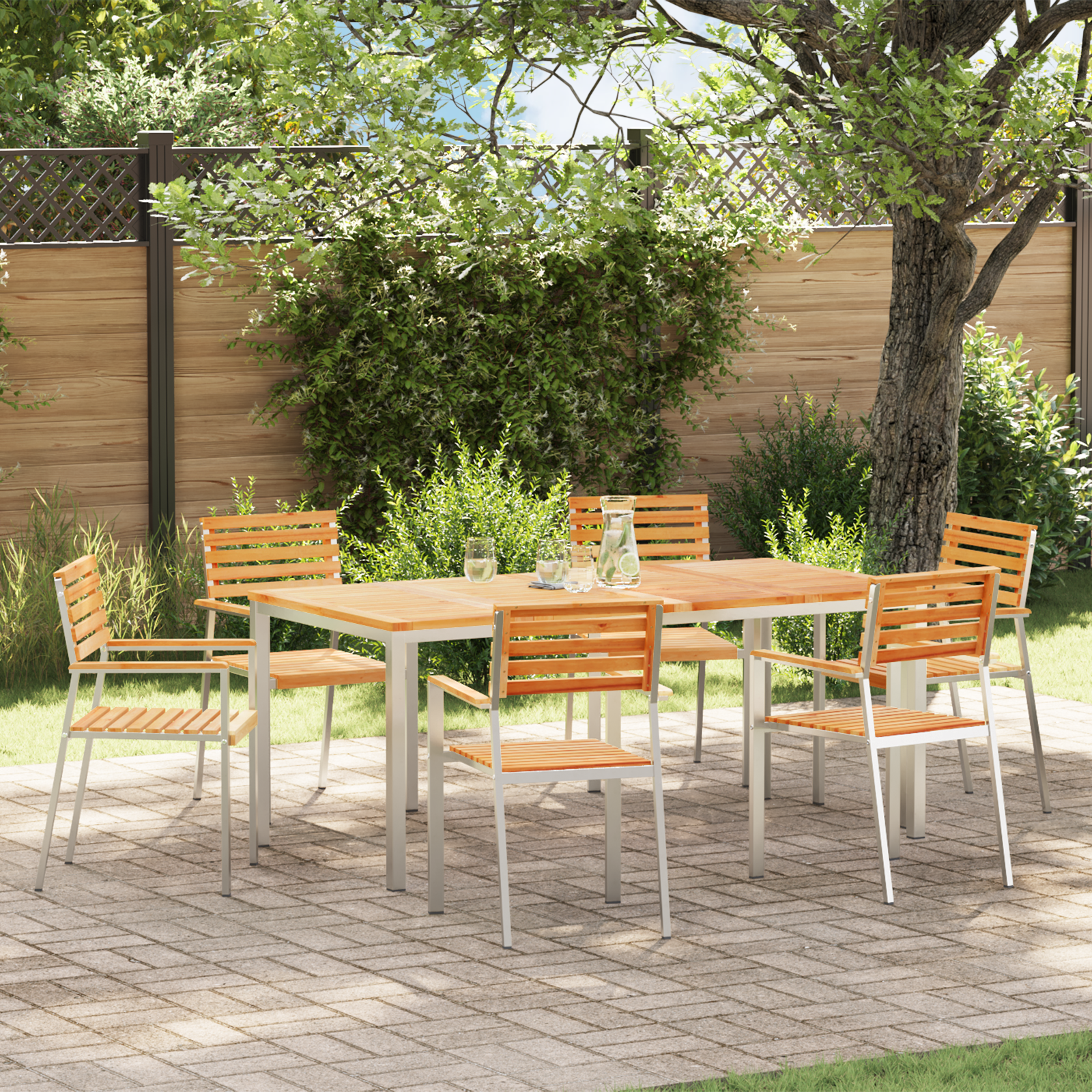 Hagemøbler 6 stk 54.5x56x89 cm Solid Teak