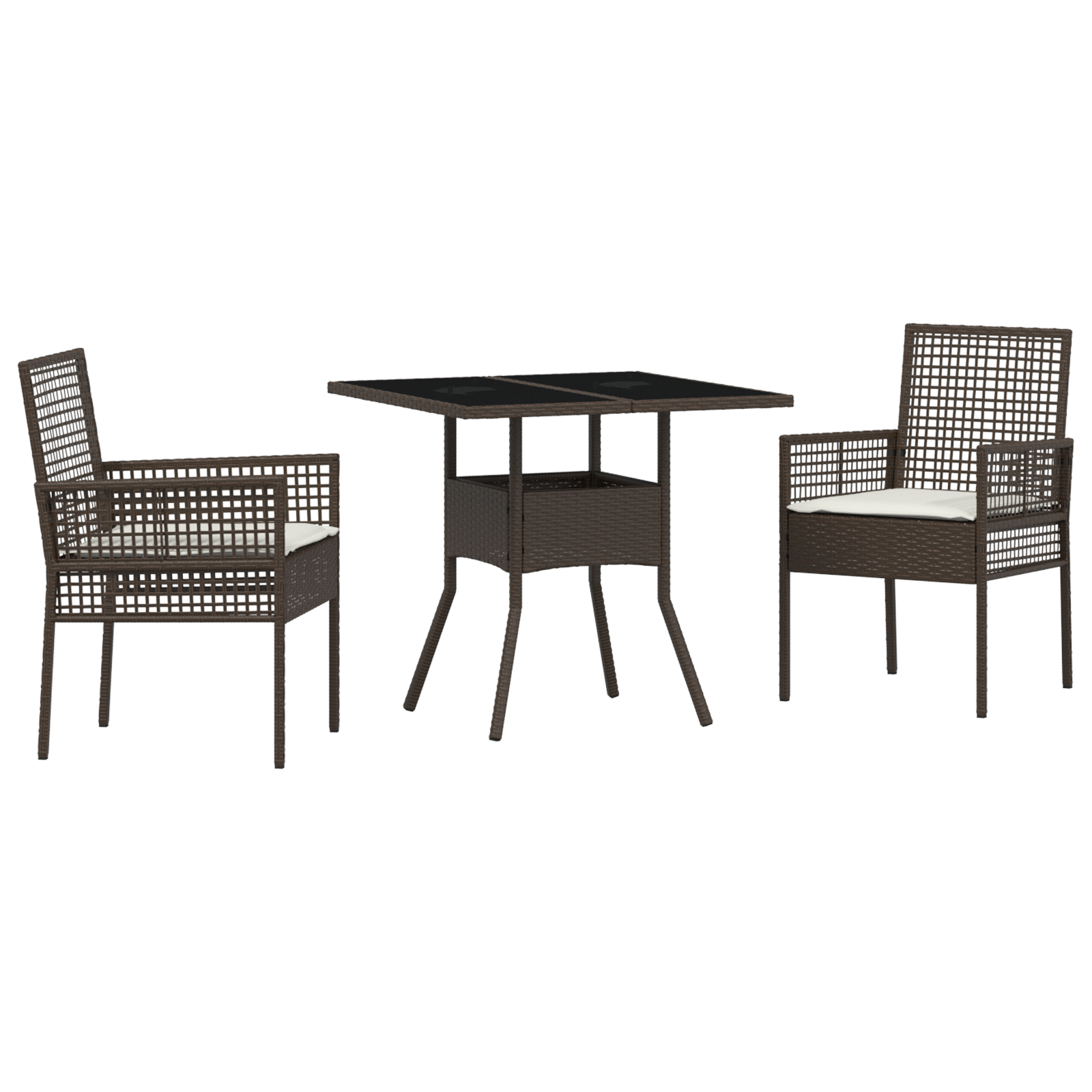 3 Delt Hage Spisebordsett Brun Poly Rattan