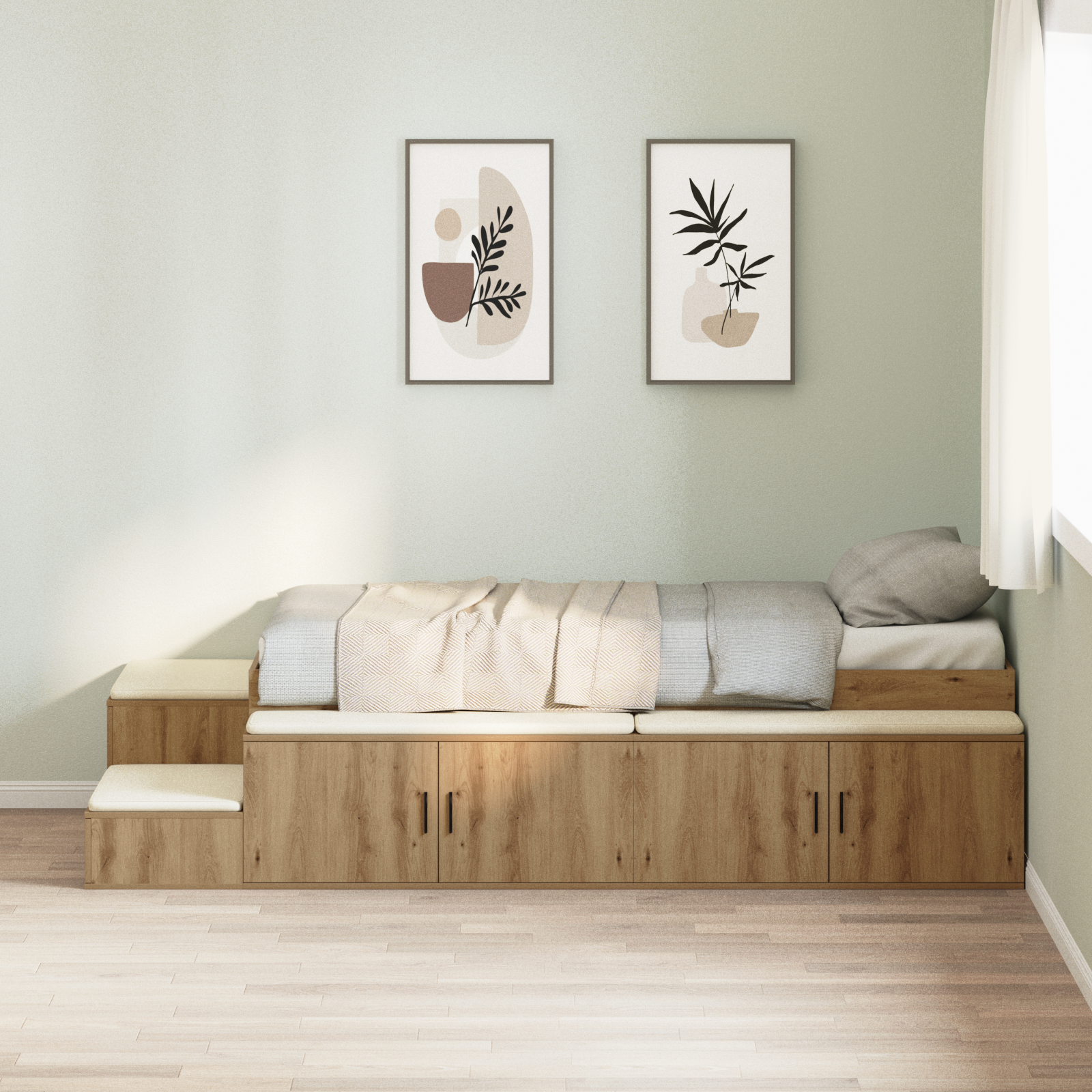 Oppbevarings Sengeramme Artisan Eik 75x190 cm